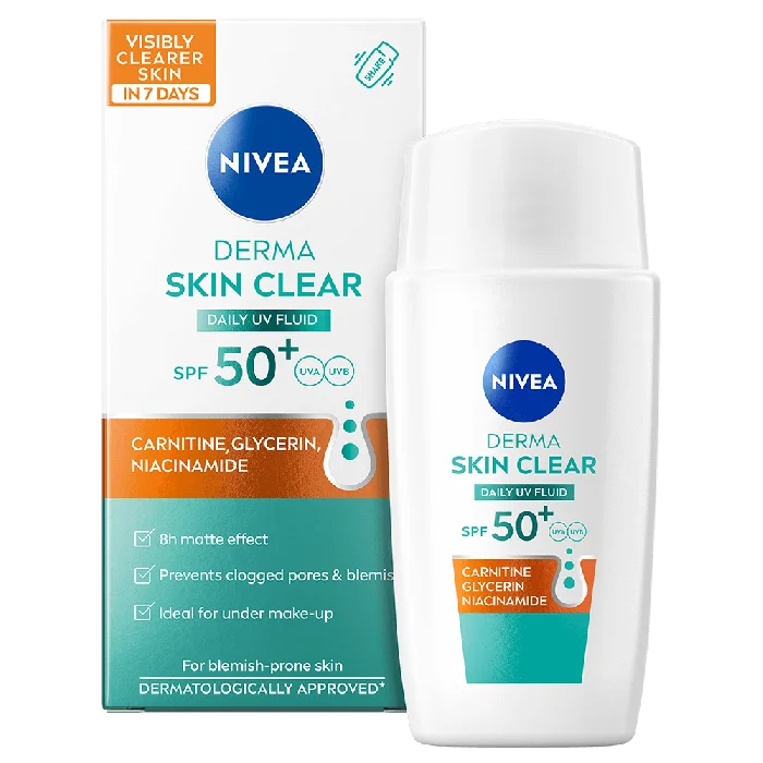 NIVEA Derma Skin Clear Daily UV Fluid SPF50+, 40ml v:4426561 NIVEA Derma Skin Clear Daily UV Fluid SPF50+, 40ml v:4426561