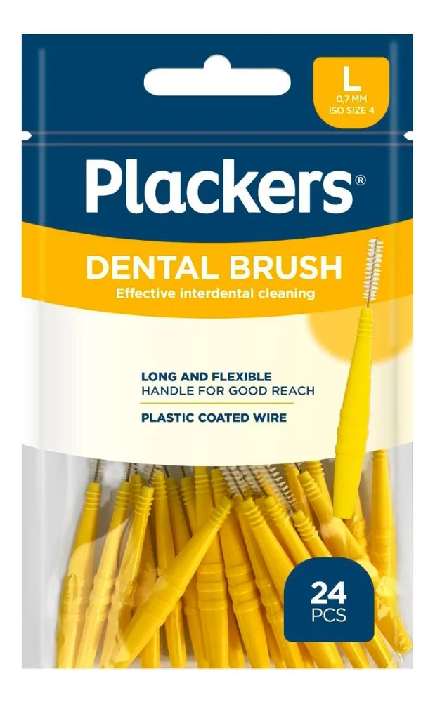 Plackers Dental Brush L 0,7 mm – 24 stk. v:8513728 Plackers Dental Brush L 0,7 mm – 24 stk. v:8513728