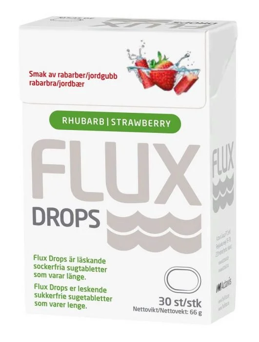 Flux Drops Jordbær & Rabarbra 30stk v:4710636