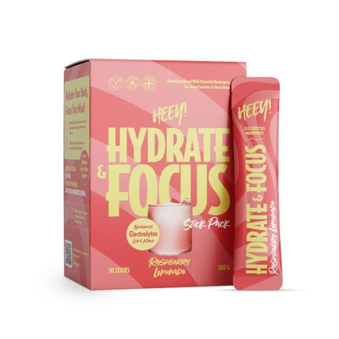 Heey! Hydrate & Focus Electrolytes Raspberry Lemonade Stick Pack 30 x 6g v:9663607 Heey! Hydrate & Focus Electrolytes Raspberry Lemonade Stick Pack 30 x 6g v:9663607