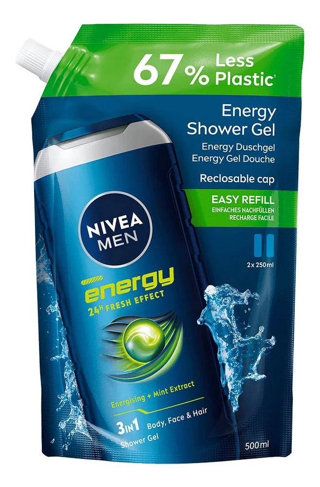 Nivea Men Energy Refill - 500 ml. v:4155469