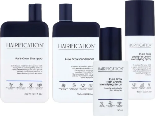 Hairification Pure Grow Bundle Shampoo 300 ml & Conditioner 300 ml & Leave-In 150 ml & Serum 50 ml v:7040725