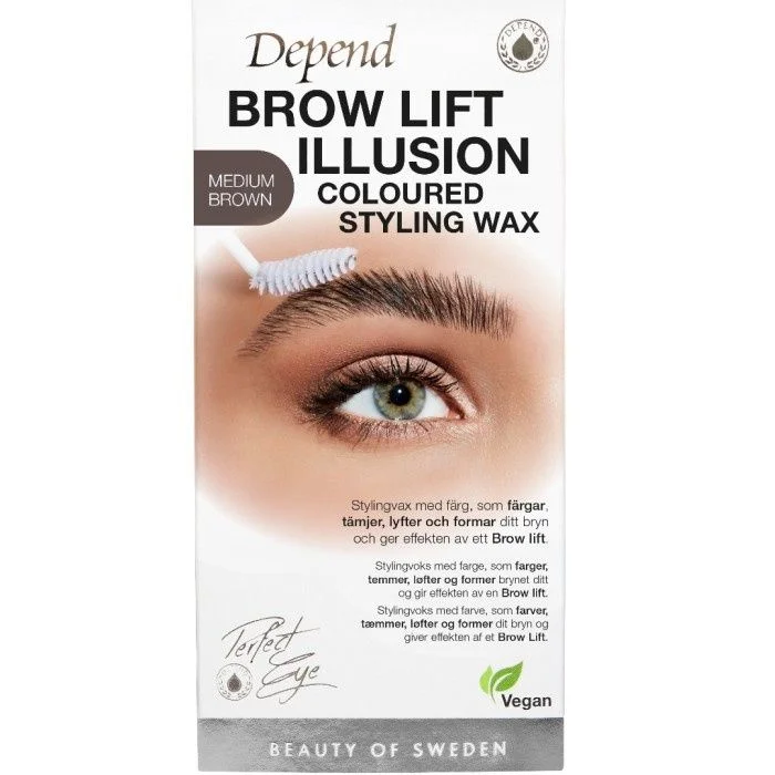 Depend brow illusion wax medium brown 6 g – stylingvoks til bryn v:3667684 Depend brow illusion wax medium brown 6 g – stylingvoks til bryn v:3667684
