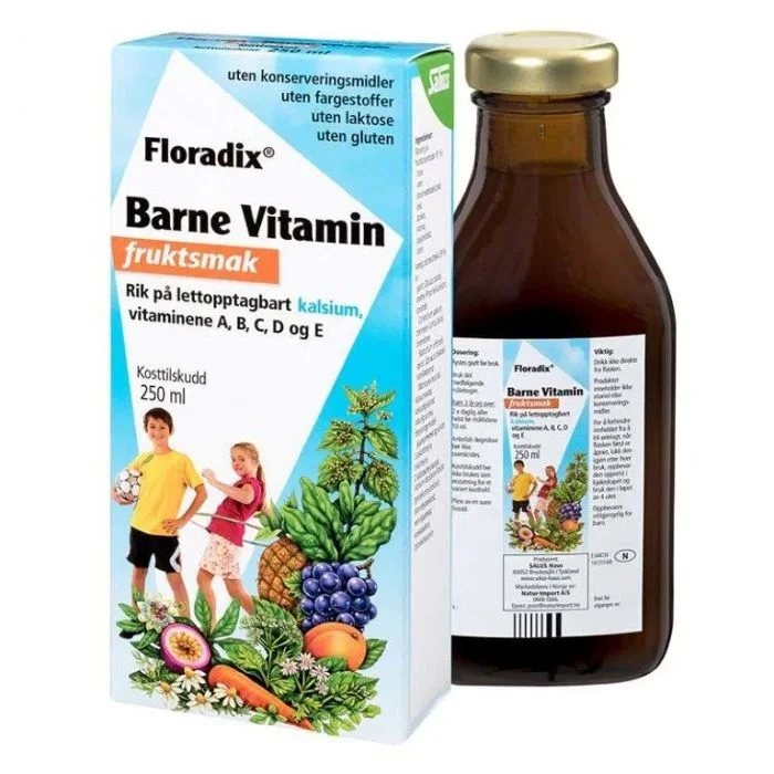 Floradix Barnevitamin med fruktsmak 250 ml v:8113834 Floradix Barnevitamin med fruktsmak 250 ml v:8113834