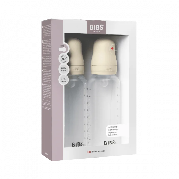 BIBS Baby Bottle Round Silicone Medium Flow Ivory 2×270 ml v:7809580 BIBS Baby Bottle Round Silicone Medium Flow Ivory 2×270 ml v:7809580