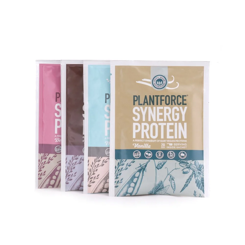 Plantforce Synergy Protein 4 varianter – 20 g v:4482108 Plantforce Synergy Protein 4 varianter – 20 g v:4482108