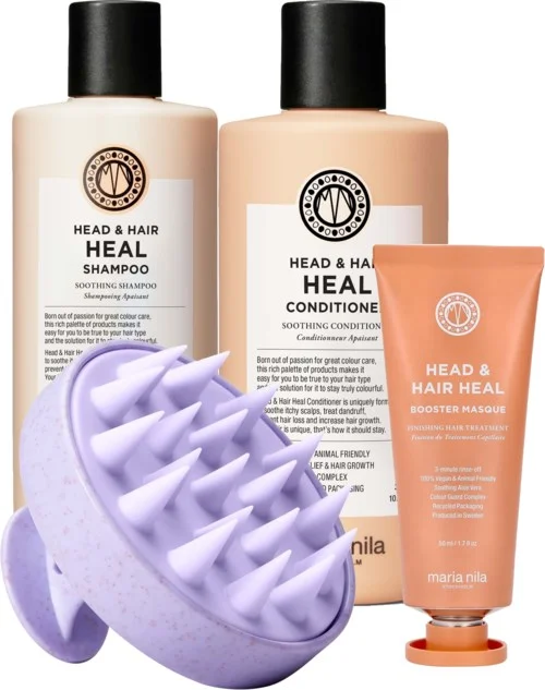 maria nila Head & Hair Heal Bundle Shampoo 350 ml & Conditioner 300 ml & Serum 50 ml & Scalp Brush v:4330344 maria nila Head & Hair Heal Bundle Shampoo 350 ml & Conditioner 300 ml & Serum 50 ml & Scalp Brush v:4330344