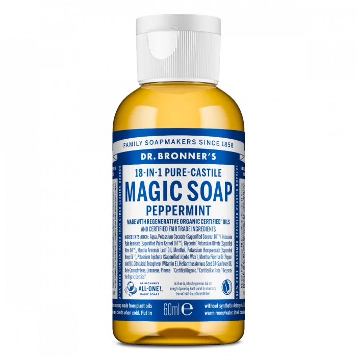 Dr. Bronner’s All-One Magic Soap flytende såpe Peppermint 60 ml v:4589010