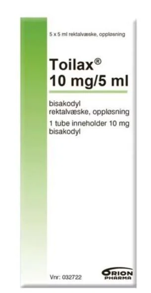 Toilax rektalvæske 10mg/5ml – 5×5 ml. v:8392415 Toilax rektalvæske 10mg/5ml – 5×5 ml. v:8392415