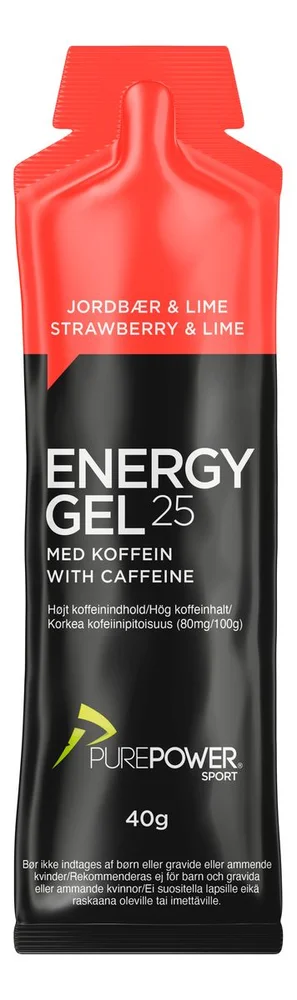 Purepower Energy Gel Jordbær/Lime Koffein – 40 g. v:1559603 Purepower Energy Gel Jordbær/Lime Koffein – 40 g. v:1559603
