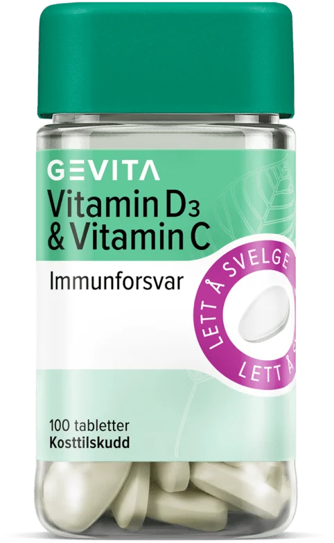 Gevita Vitamin D3 & Vitamin C – 100 tabletter v:9236918 Gevita Vitamin D3 & Vitamin C – 100 tabletter v:9236918