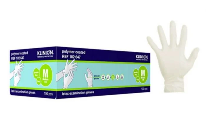 Klinion hanske lateks kort str M 100 stk v:8399027 Klinion hanske lateks kort str M 100 stk v:8399027