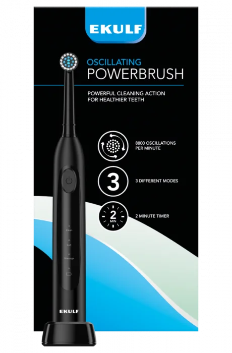 Ekulf PowerBrush Black elektrisk tannbørste 1 stk v:6027570