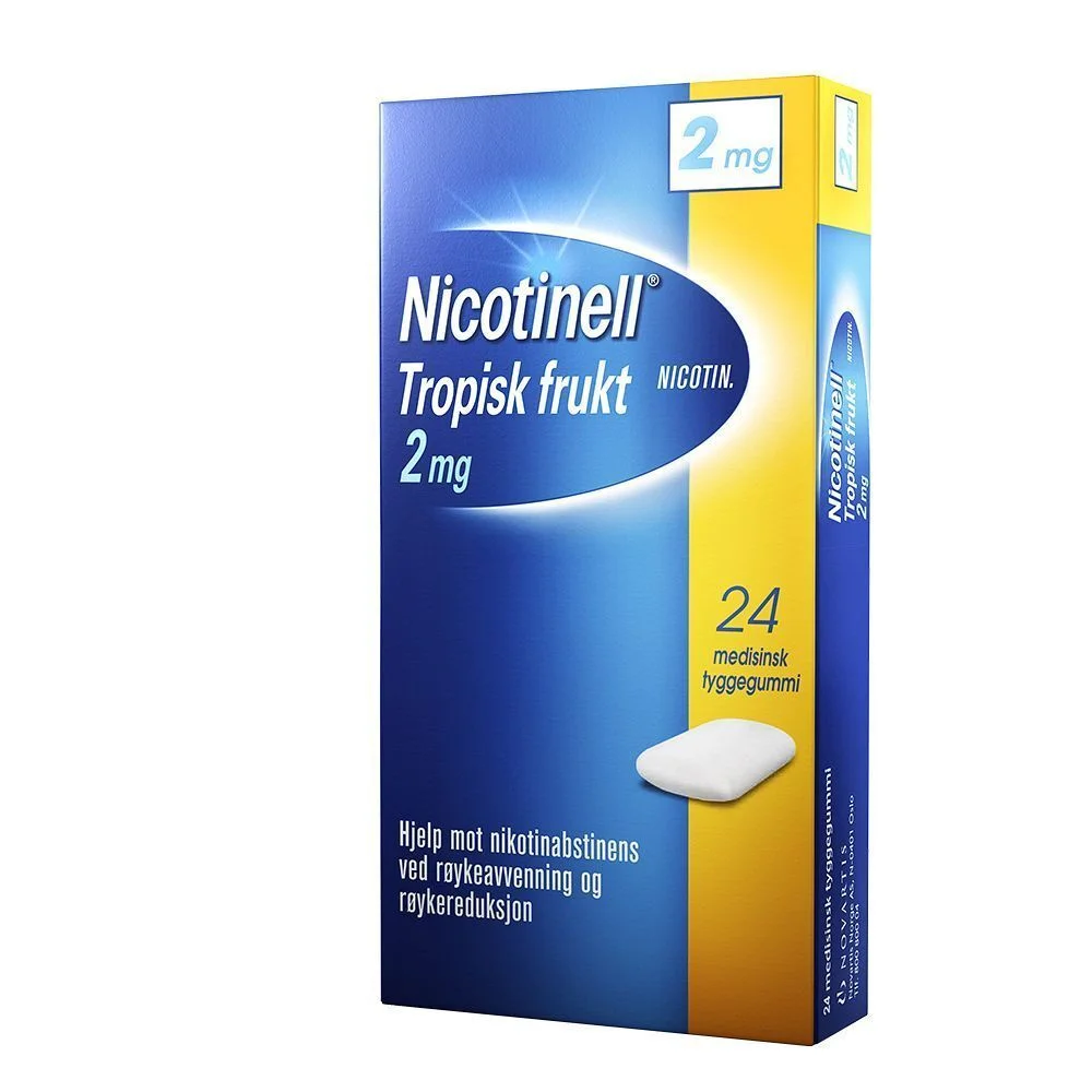 Nicotinell tyggegummi 2mg tropisk frukt – 24 stk v:5758982 Nicotinell tyggegummi 2mg tropisk frukt – 24 stk v:5758982