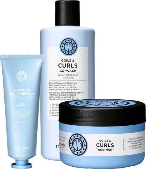 maria nila Coils & Curls Bundle Conditioner Wash 350 ml & Masque 250 ml Luscious Curl Gel 125 ml v:8795321