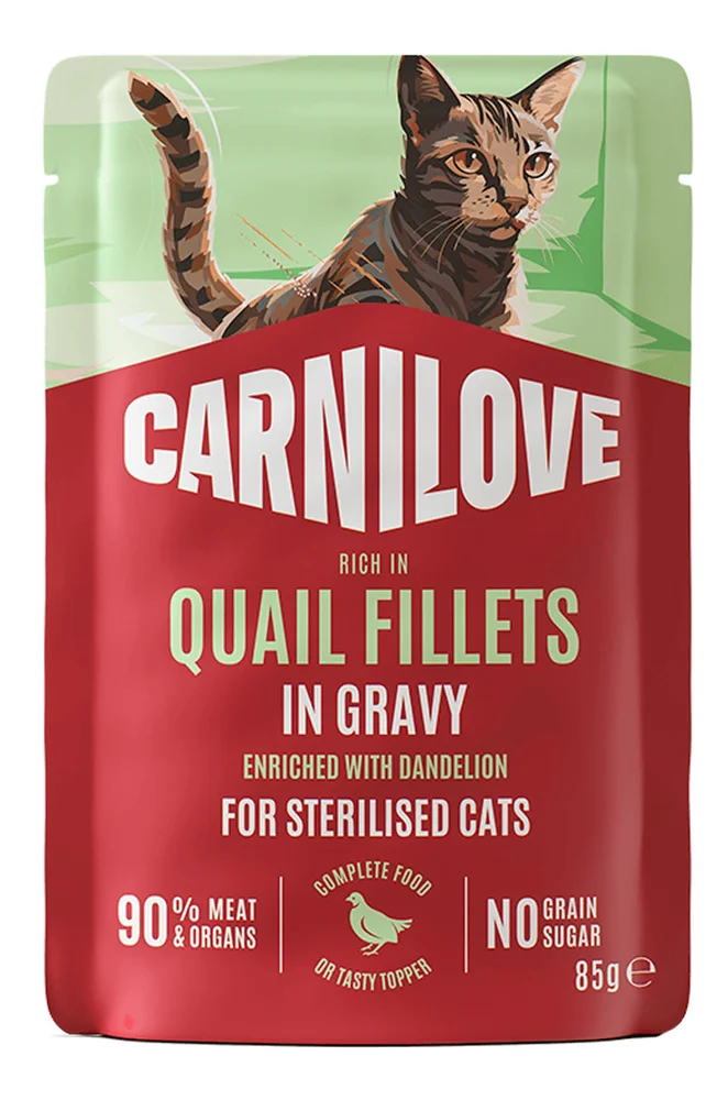Carnilove Cat Pouch vaktel m. løvetann – 85 g v:6084181 Carnilove Cat Pouch vaktel m. løvetann – 85 g v:6084181