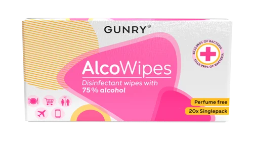 Gunry AlcoWipes 20 stk v:6099694 Gunry AlcoWipes 20 stk v:6099694