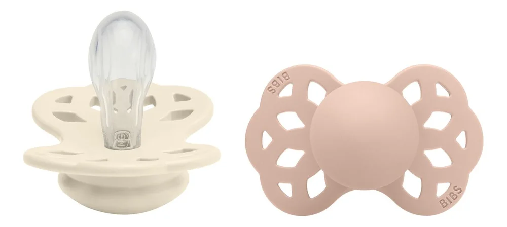 BIBS Infinity Silicone Symmetrisk Ivory/Blush 2 pakk - Flere størrelser v:1562281