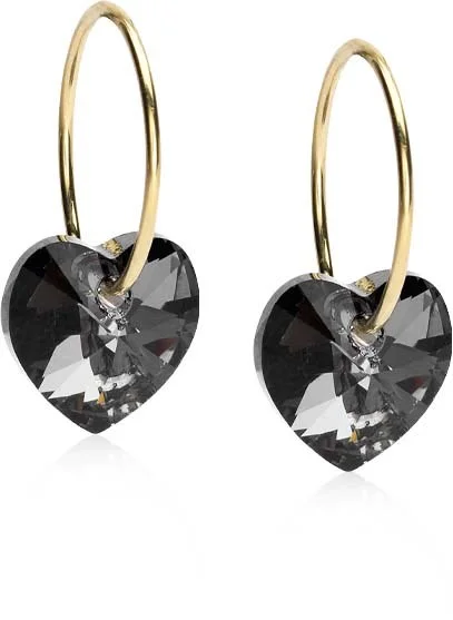 Blomdahl Golden Titanium Ear Ring 14 mm, Heart 10 mm, Rainbow Black Diamond v:3540943 Blomdahl Golden Titanium Ear Ring 14 mm, Heart 10 mm, Rainbow Black Diamond v:3540943