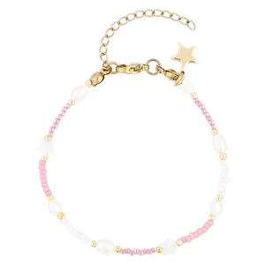 DARK Glass Bead Bracelet Mop Star & Pearls Light Rose v:9994210 DARK Glass Bead Bracelet Mop Star & Pearls Light Rose v:9994210