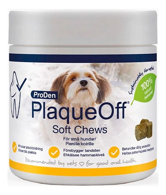 Swedencare PlaqueOff Softchews tyggetabletter til hund, S - 120 stk. v:1387600