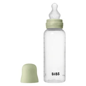 BIBS Baby Bottle Round Silicone Medium Flow Sage 270ml v:9700746